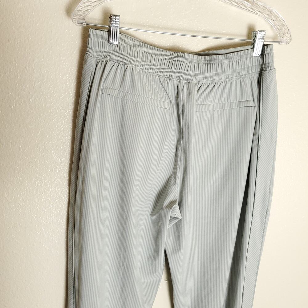 ATHLETA Joggers Green Brooklyn Striped Pinstripe Jogger Ticking Pants Sz 10 - Picture 10 of 14